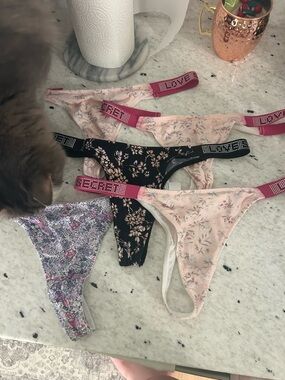 Floral Thong Panty Set - Pink & Black Floral Joseabcl0919